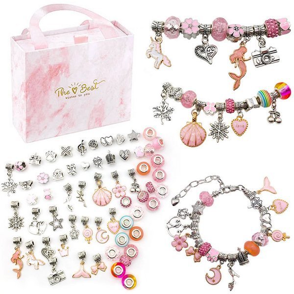 Dritnow Gift Boxed Charm Bracelet Jewerly Making Kit