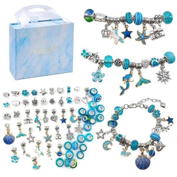 Dritnow Gift Boxed Charm Bracelet Jewerly Making Kit