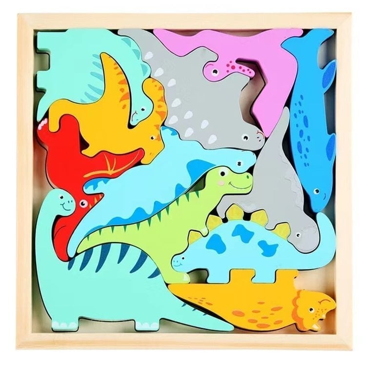 (EARLY CHRISTMAS SALE-49% OFF) Wooden Toy Dinosaur puzzles-Organic wooden toys