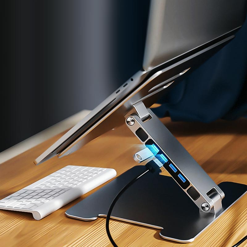 ErgoRaise™ - Laptop / Tablet Stand w USB 3.0 Port HUB