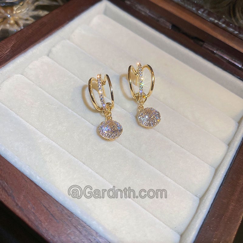 Fashion Diamond Crown Earrings