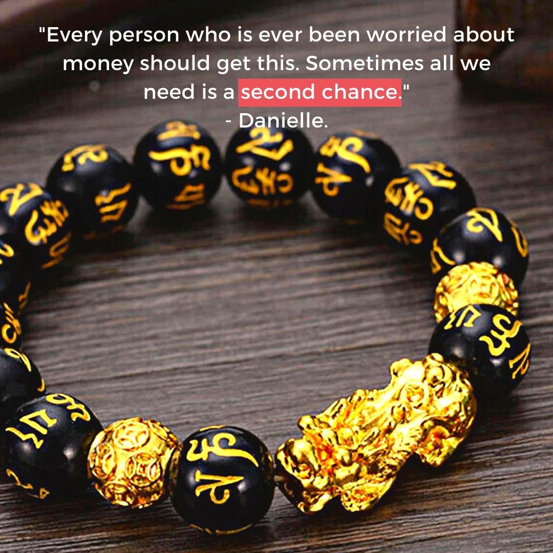 Feng Shui Black Obsidian Wealth Bracelet - Pixiu, Wealth, Buddha