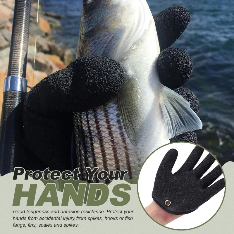 Fishing Catching Gloves Non-slip Fisherman Protect Hand