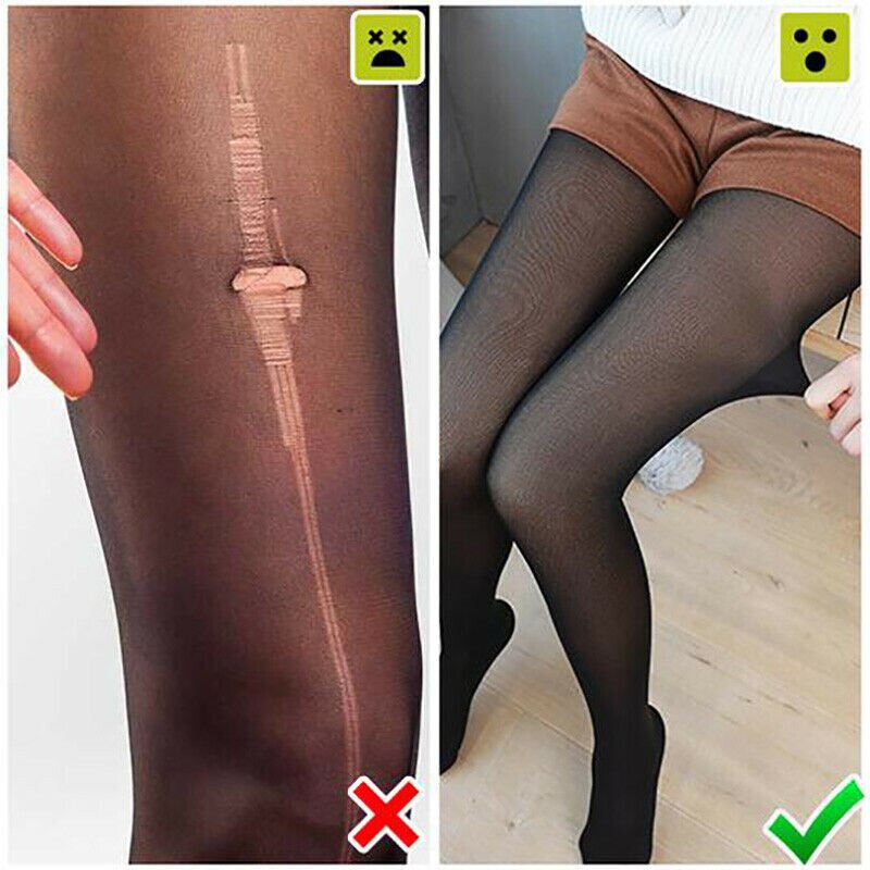 Flawless Legs Fake Translucent Warm Plush Lined Elastic Tights