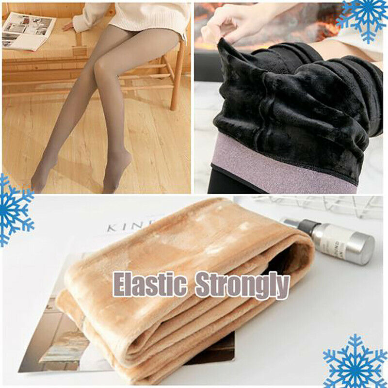 Flawless Legs Fake Translucent Warm Plush Lined Elastic Tights