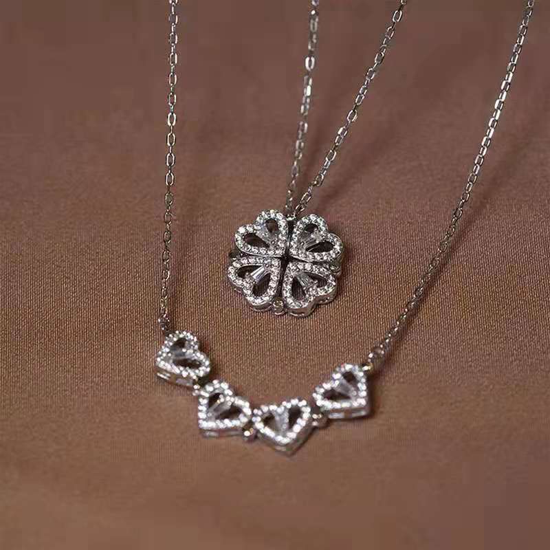 Four Leaf Heart Shape Necklace