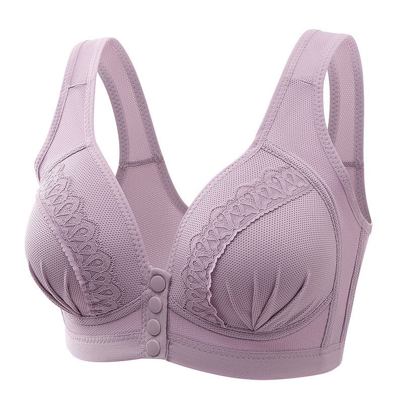 FW®2022 Front Button Breathable Skin-Friendly Cotton Bra(BUY 1 GET 2 FREE)-Pink