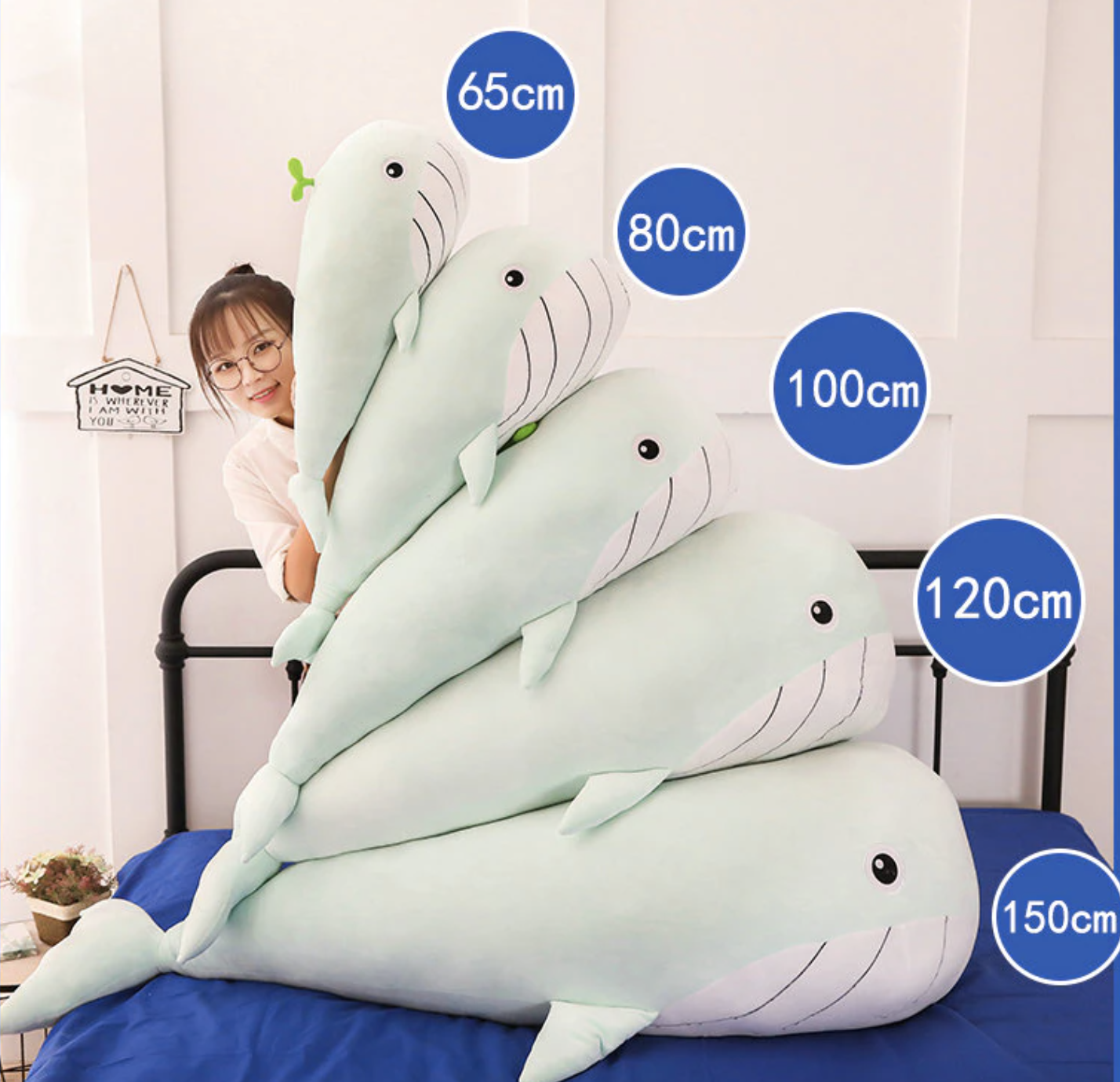 Giant Kawaii Whale soft Pillow Plush