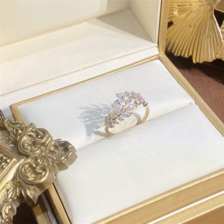 Gold Plated Zirconia Wreath Ring