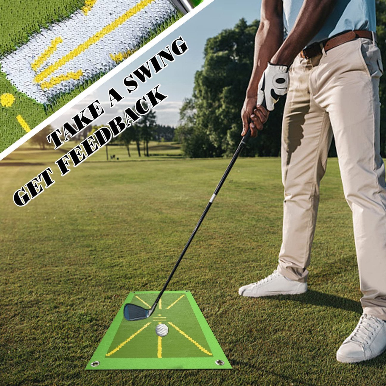 Golf Training Mat for Swing Detection Batting - HOT DEAL - 50% OFF