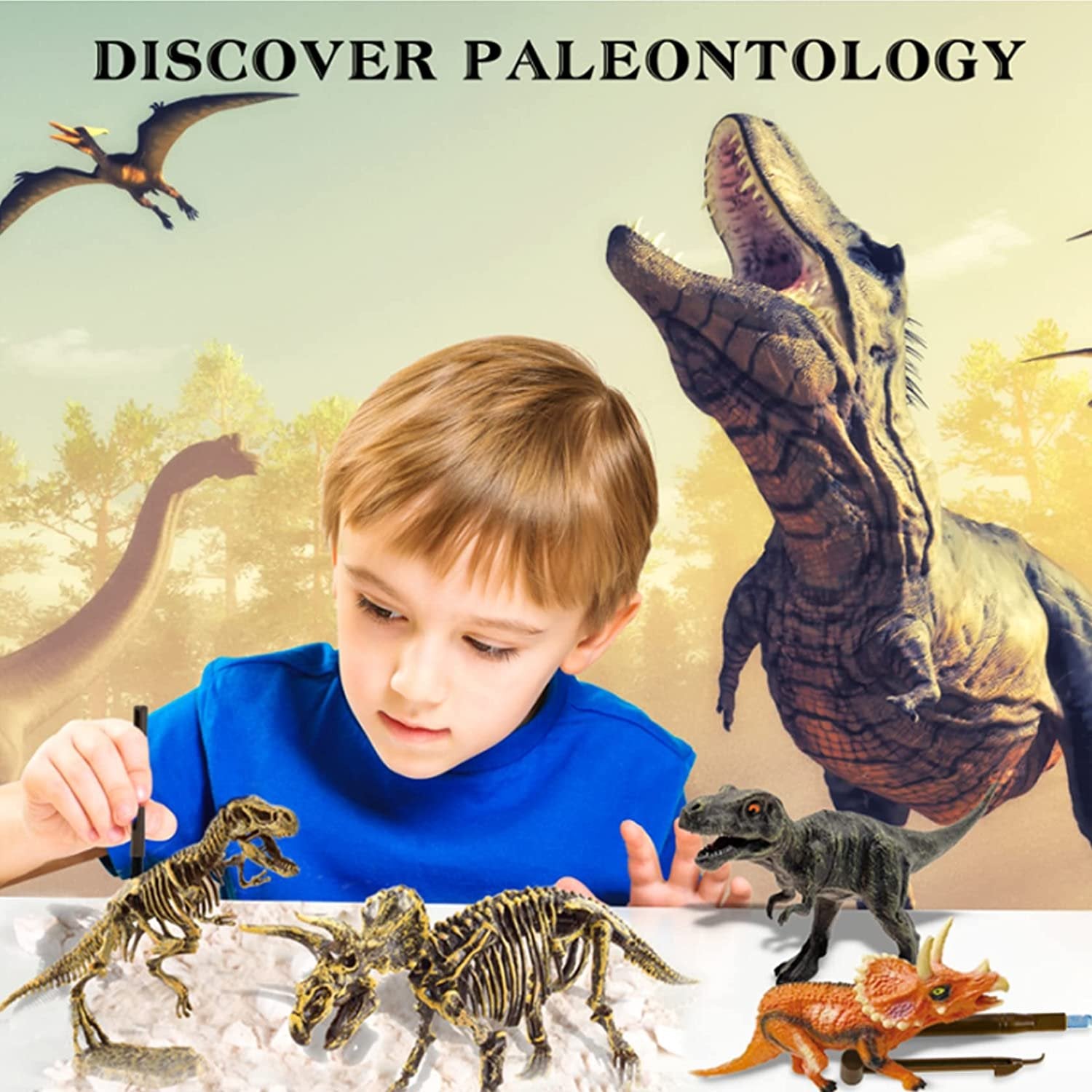 Great Educational Toy for Kids - 2022 New Arrival Dinosaur Fossil Digging Kit