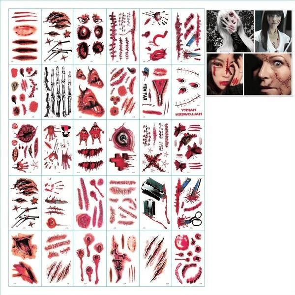 Halloween Tattoo - Halloween Prank Makeup Temporary Tattoo