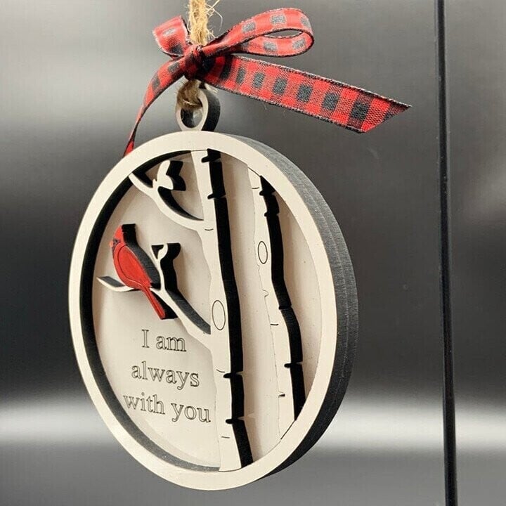 Handmade memorial ornament with Cardinals- We Are Always With You