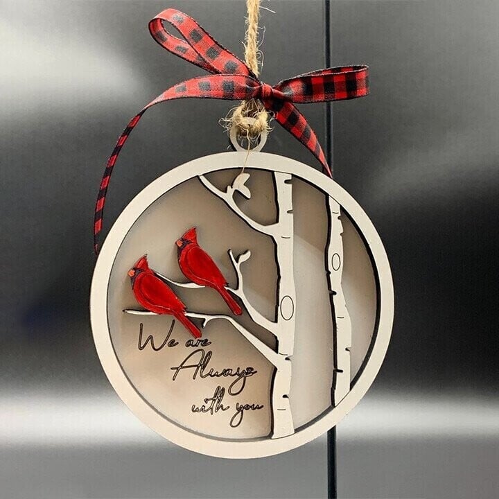 Handmade memorial ornament with Cardinals- We Are Always With You