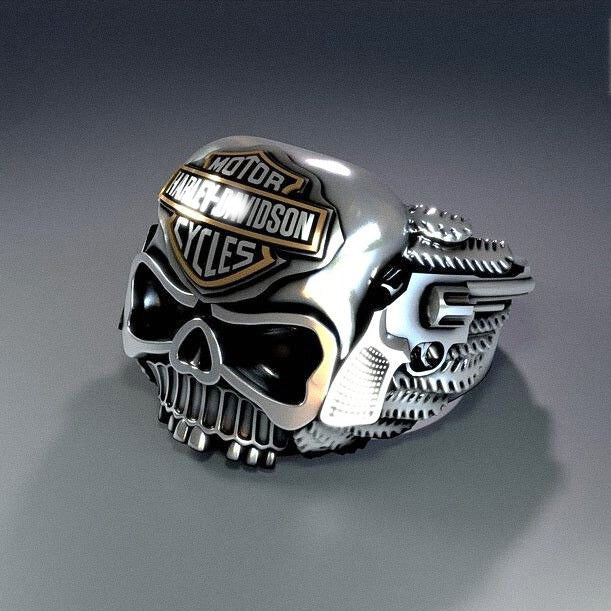 Harley-Davidson Skull Ring Inspired Motorcycle Accessories