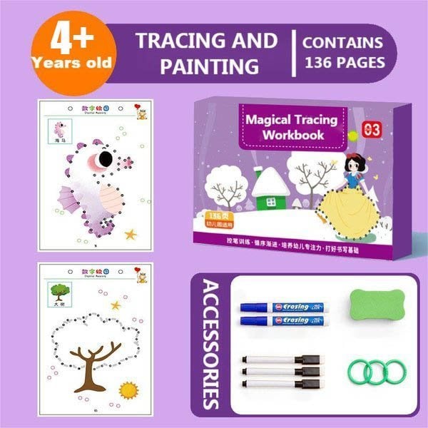 Hearenjoy Let Your Kids Win At The Starting Line - Magical Tracing Workbook Set