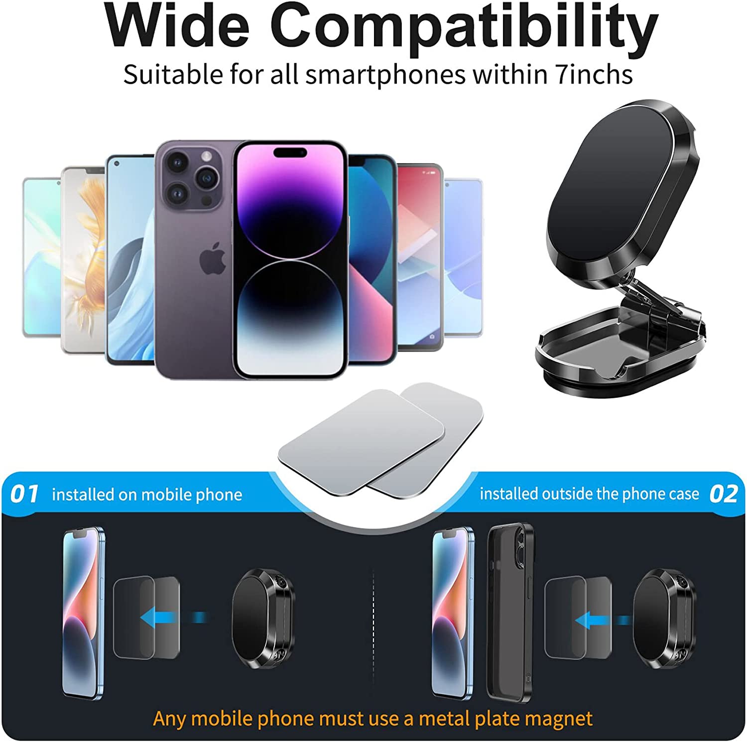 Hot Sale 2022 New Alloy Folding Magnetic Car Phone Holder