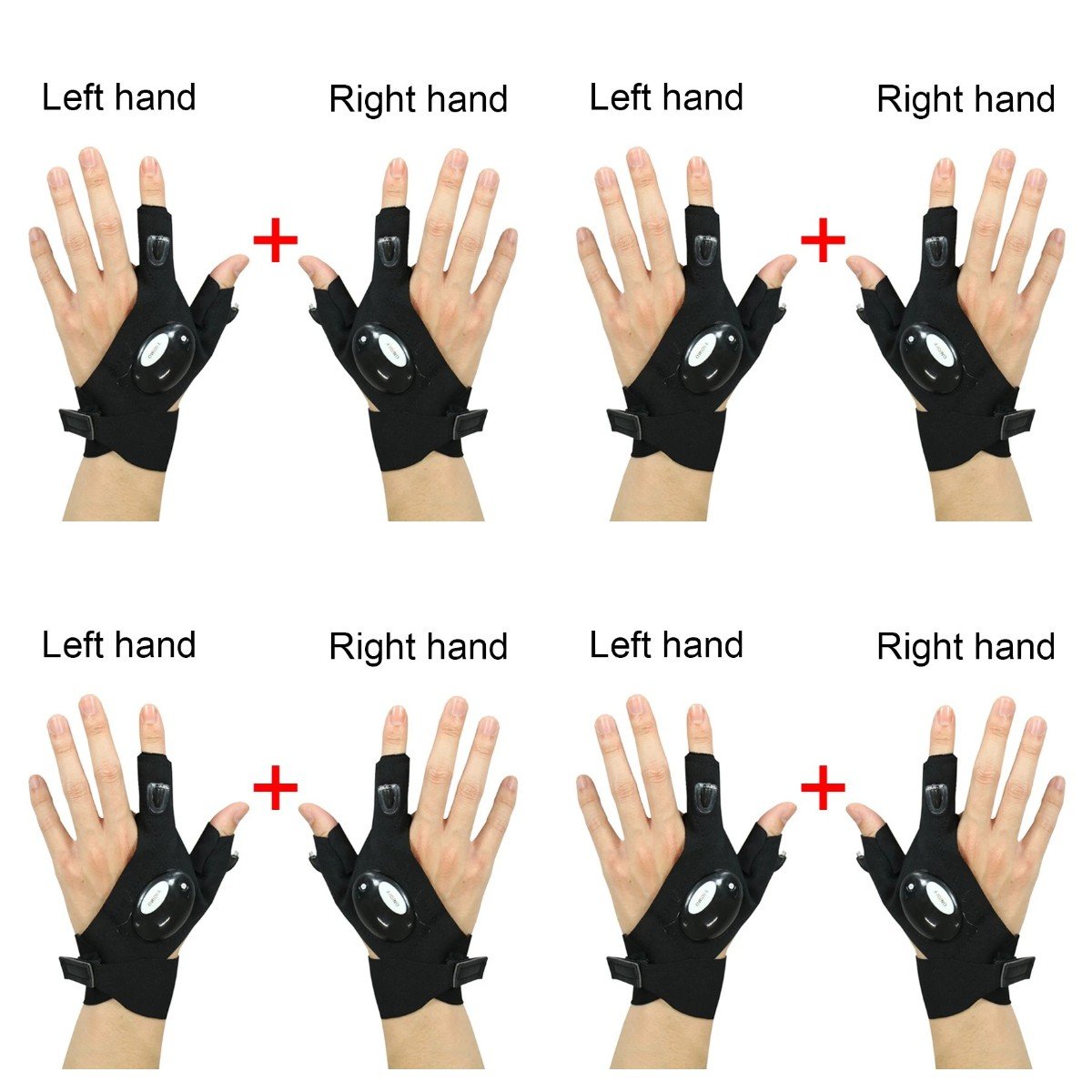 (Hot Sale) LED Flashlight Waterproof Gloves - Practical Durable Fingerless Gloves