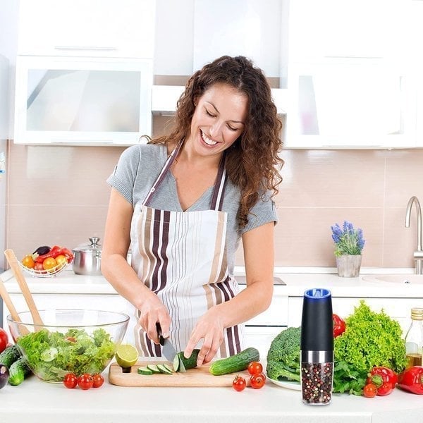 (Hot Sales) Automatic Electric Gravity Induction Salt and Pepper Grinder