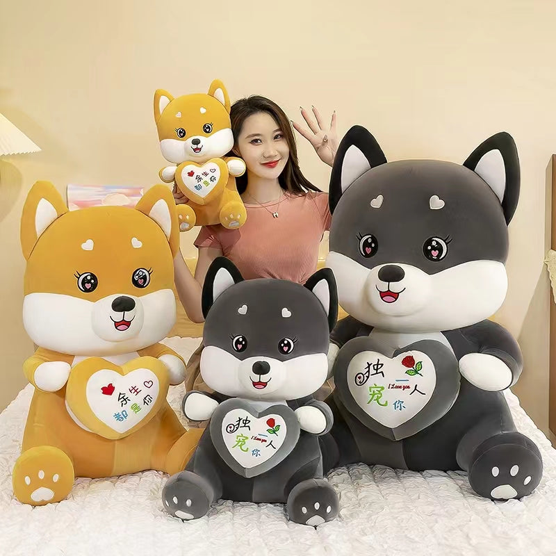 Hug Heart Husky Plush Toy