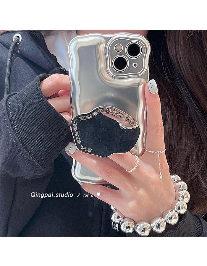 Icpastuntent Matte Silver Ball Bracelet Air Cushion Case for iPhone