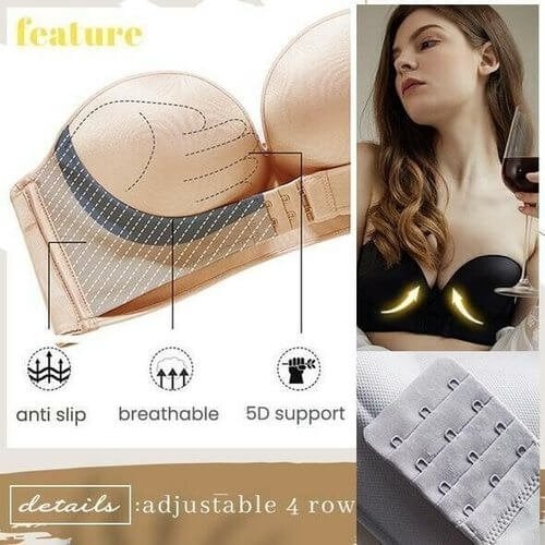 Invisible Strapless Super Push Up Bra