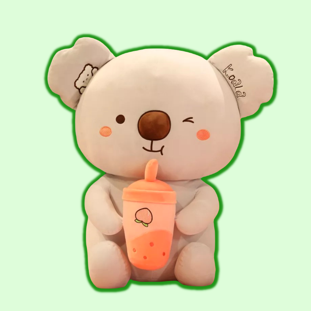 Kawaii Koala Holding Bubble Tea