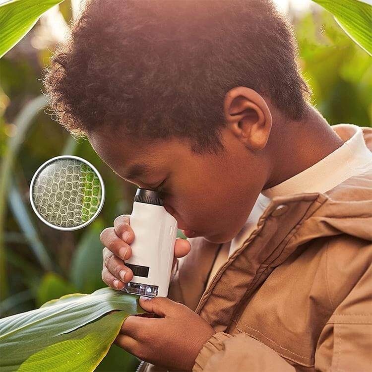 Kid's Portable Pocket Microscope with Adjustable 60-120x zoom