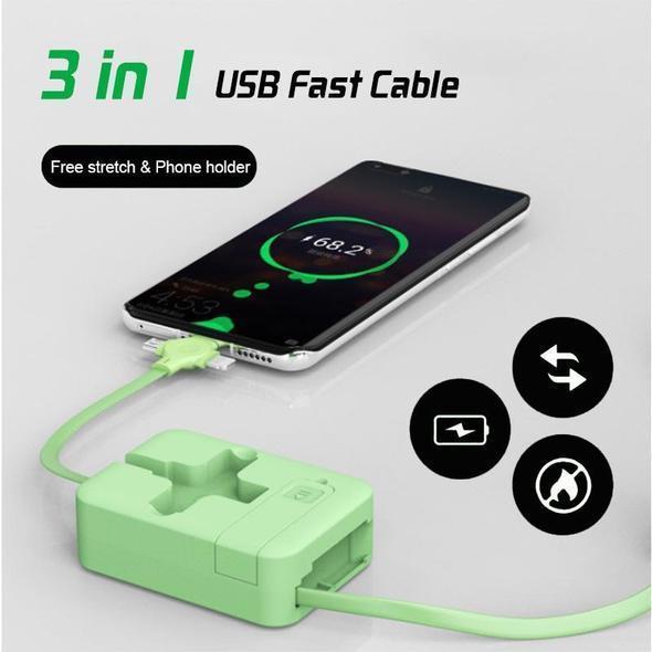 Kindlyf (LAST DAY PROMOTION - SAVE 50% OFF) 3-in-1 Data Cable Phone Stand-Buy 4 Get Extra 25% OFF