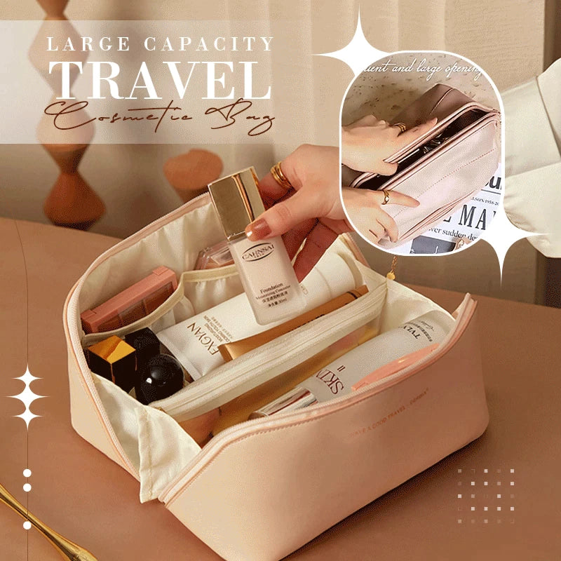 Large capacity travel jewelry cosmetic bag