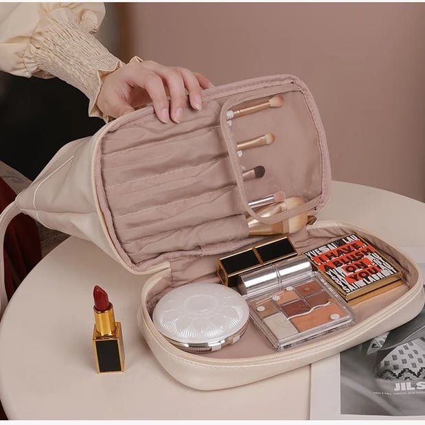 Large capacity travel jewelry cosmetic bag