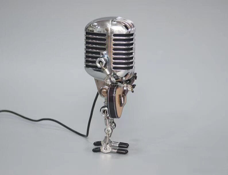 LAST DAY 48% OFFVintage Metal Microphone Robot Desk Lamp