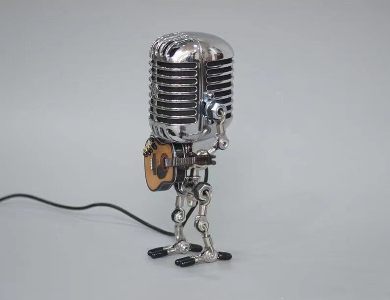 LAST DAY 48% OFFVintage Metal Microphone Robot Desk Lamp