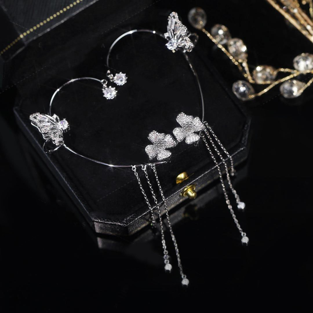 Last Day 49% OFF Butterfly Tassel Style Zircon Earrings | Perfect Gift