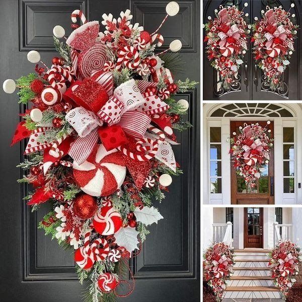 Last Day 49% OFF – Candy Cane Christmas Wreath