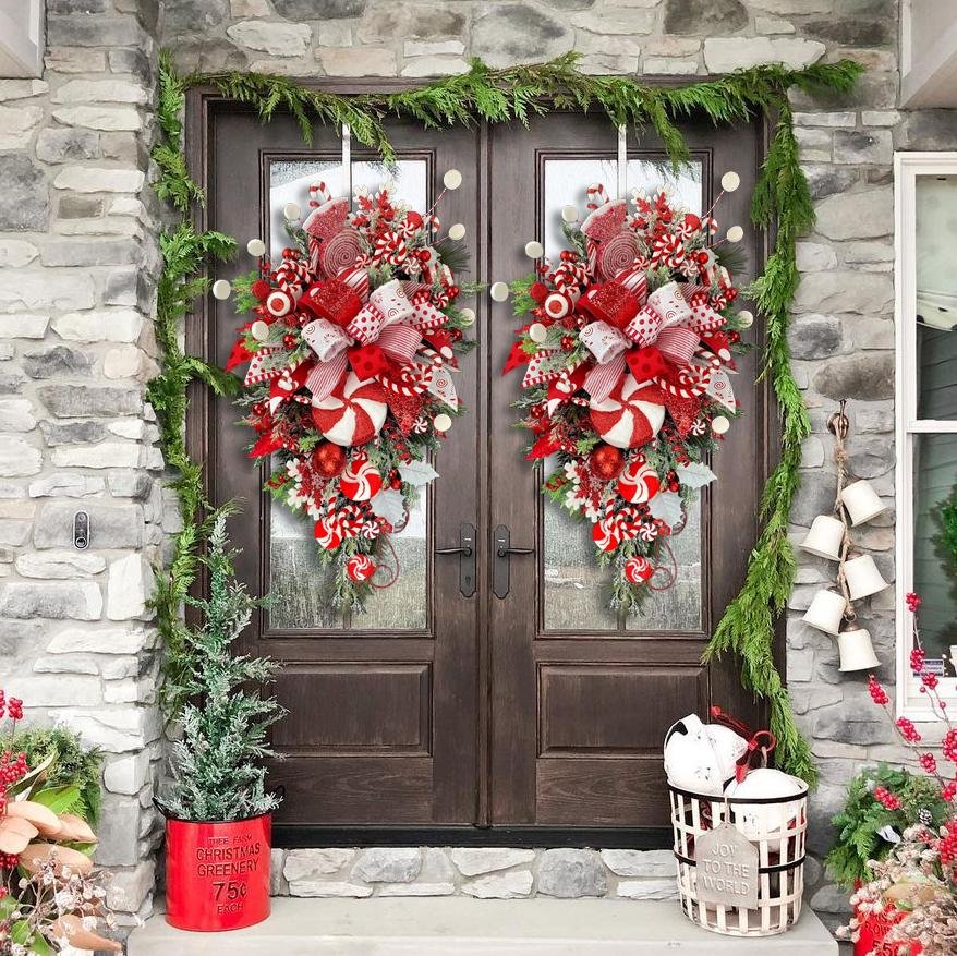 Last Day 49% OFF - Candy Cane Christmas Wreath