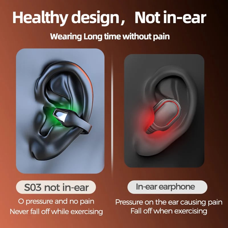 LAST DAY - 49% OFF - Wireless Ear Clip Bone Conduction Headphones