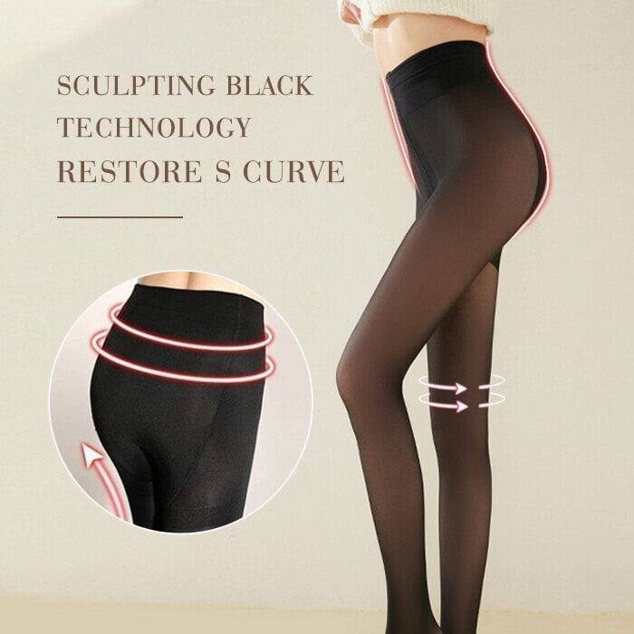 Last Day 49% OFF-Flawless Legs Fake Translucent Warm Plush Lined Elastic Tights