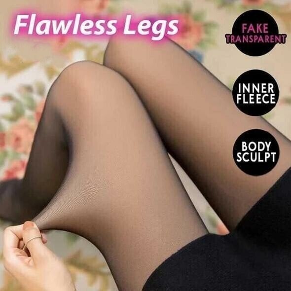 (Last Day 70% OFF) Flawless Legs Fake Translucent Warm Plush Lined Elastic Tights