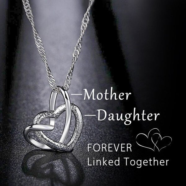 Last Day Promotion 70% OFF - Interlocking Heart Necklace - Mother & Daughter - Forever Linked Together