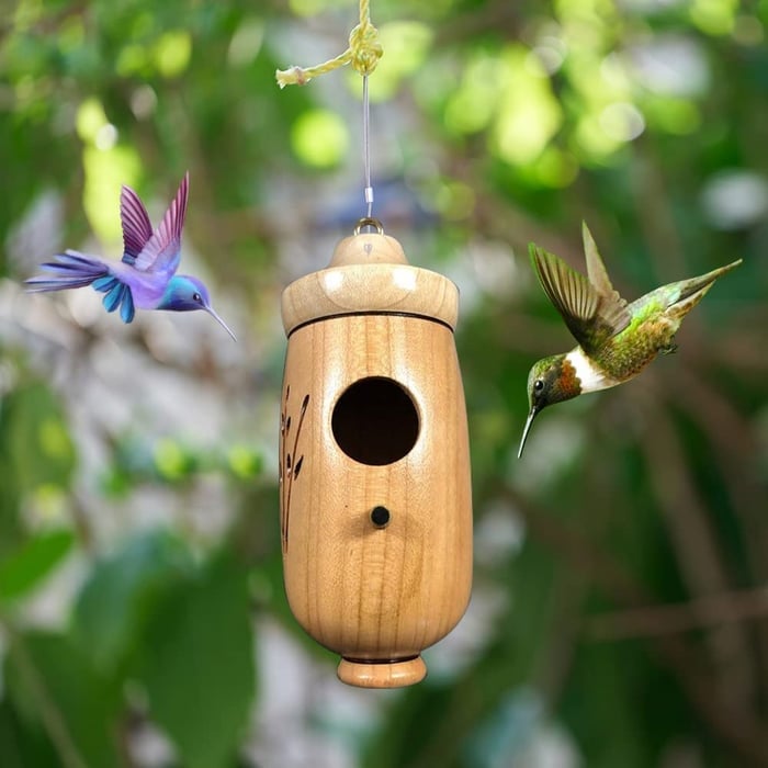 Last Day Promotion 70% OFF -  Wooden Hummingbird House