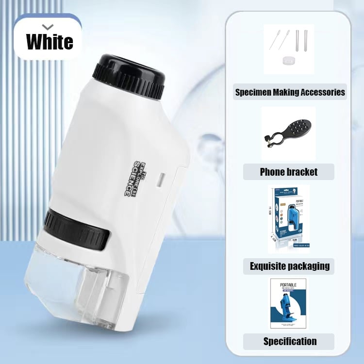 Pasiox Kid's Portable Pocket Microscope With Adjustable Zoom 60-120x