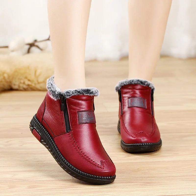 (Last Day Promotion 75% OFF) - Women's Waterproof Non-slip Cotton Leather Boots - BUY MORE SAVE MORE!