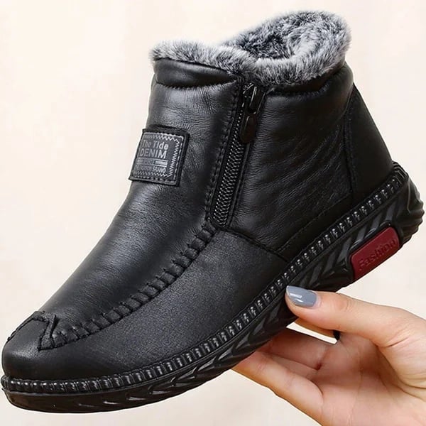 (Last Day Promotion 75% OFF) - Women's Waterproof Non-slip Cotton Leather Boots - BUY MORE SAVE MORE!