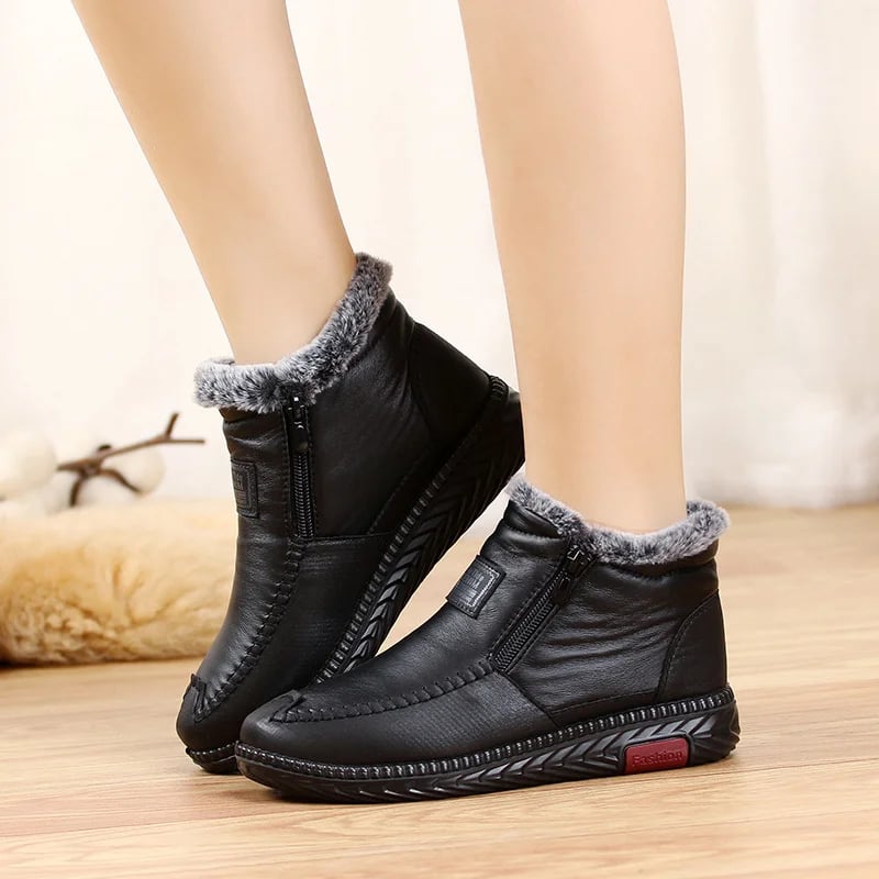 (Last Day Promotion 75% OFF) - Women's Waterproof Non-slip Cotton Leather Boots - BUY MORE SAVE MORE!