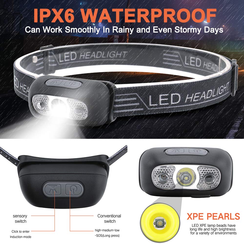 Last Day Promotion- SAVE 49% OFF-Intelligent Waterproof Sensor LED Headlamp-BUY 2 GET 1 FREE