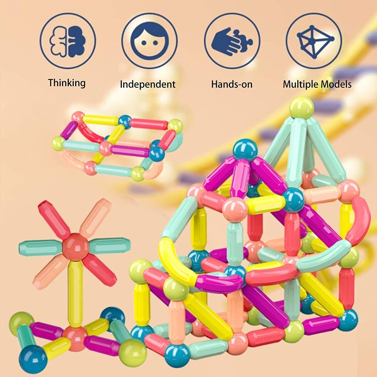 Last Day Special Sale 49% OFF - Magnetic Balls and Rods Set Educational Magnet Building Blocks