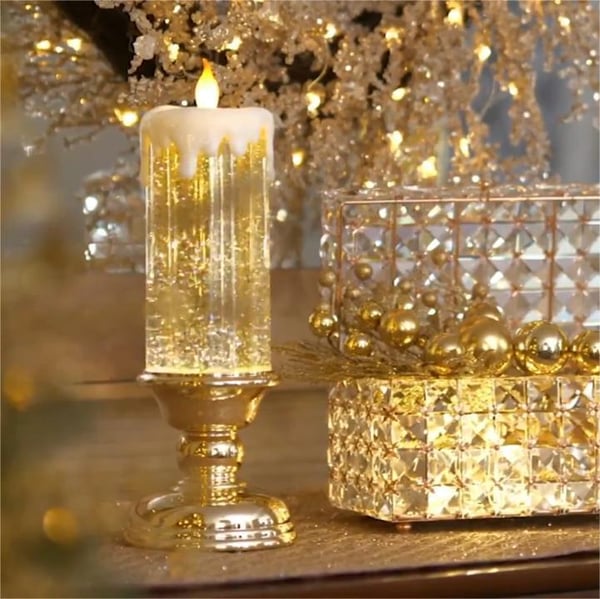 LED Christmas Candles With Pedestal