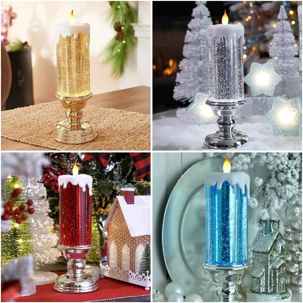 LED Christmas Candles With Pedestal