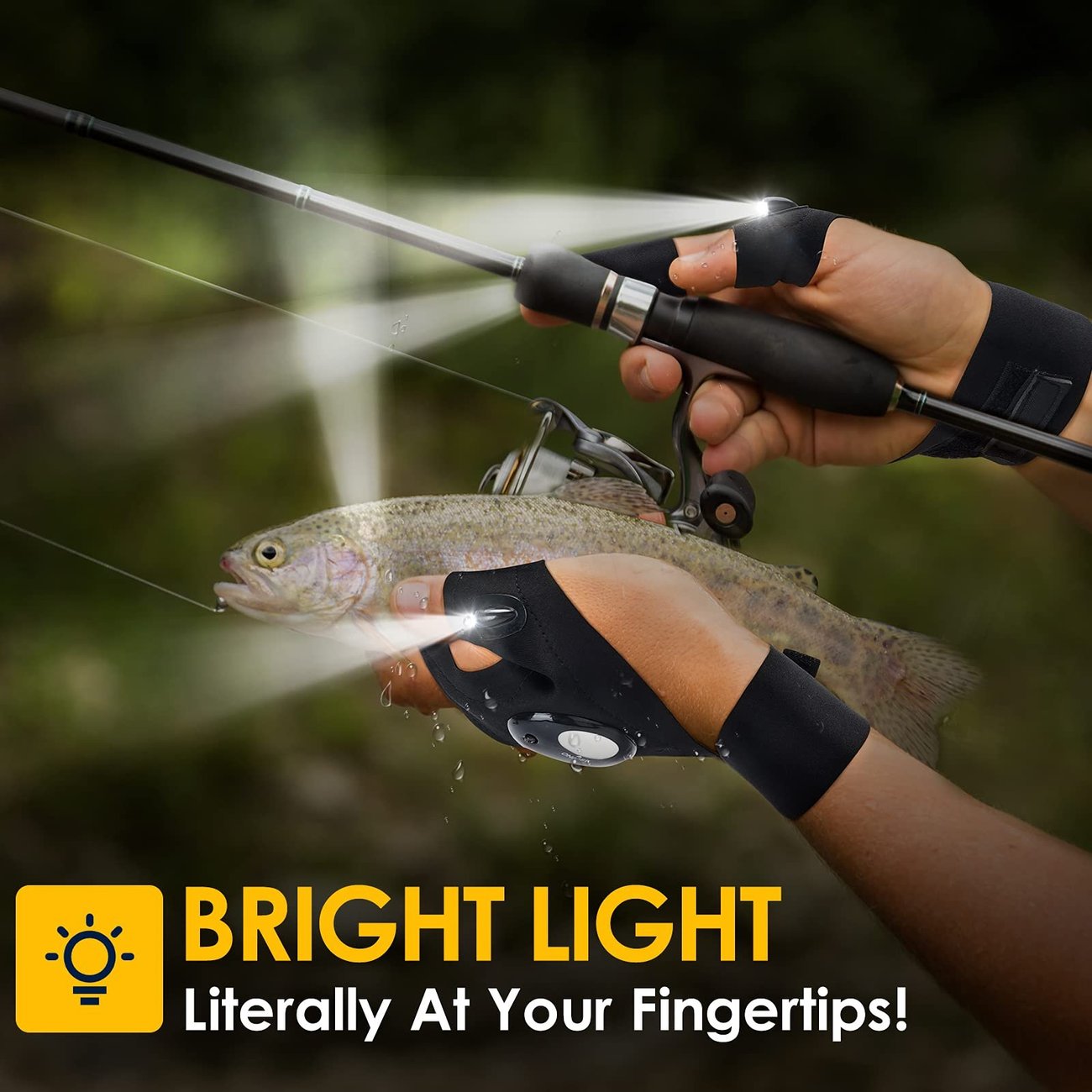 LED Flashlight Waterproof Gloves – Practical Durable Fingerless Gloves